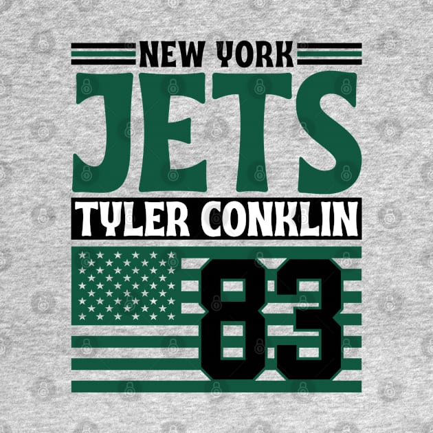 New York Jets Conklin 83 American Flag Football by Astronaut.co